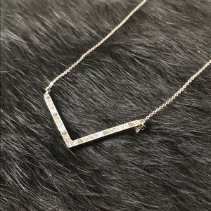 Silver multi color arrow necklace